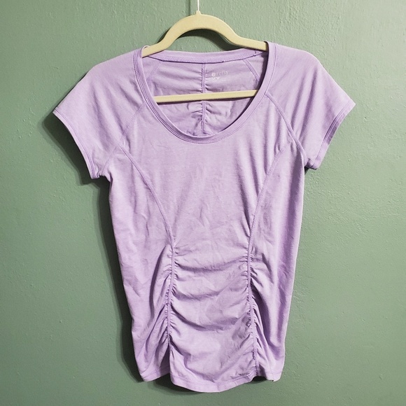 Zella Tops - Zella Short Sleeve Ruched Athletic Scoop Neck Top